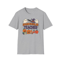 Spooktacular Teacher Halloween T-Shirt - Cute Ghost Pumpkin Witch Shirt - Funny Teacher Halloween Gift for Classroom or School, Staff Room