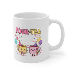 Four-Tea Birthday Mug – Cute 40th Birthday Tea Mug – Funny 40th Birthday Gift for Her