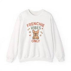 Funny French Bulldog Christmas Sweatshirt - "Frenchie Vibes Only" Xmas Jumper - Secret Santa Gift for Dog Lovers