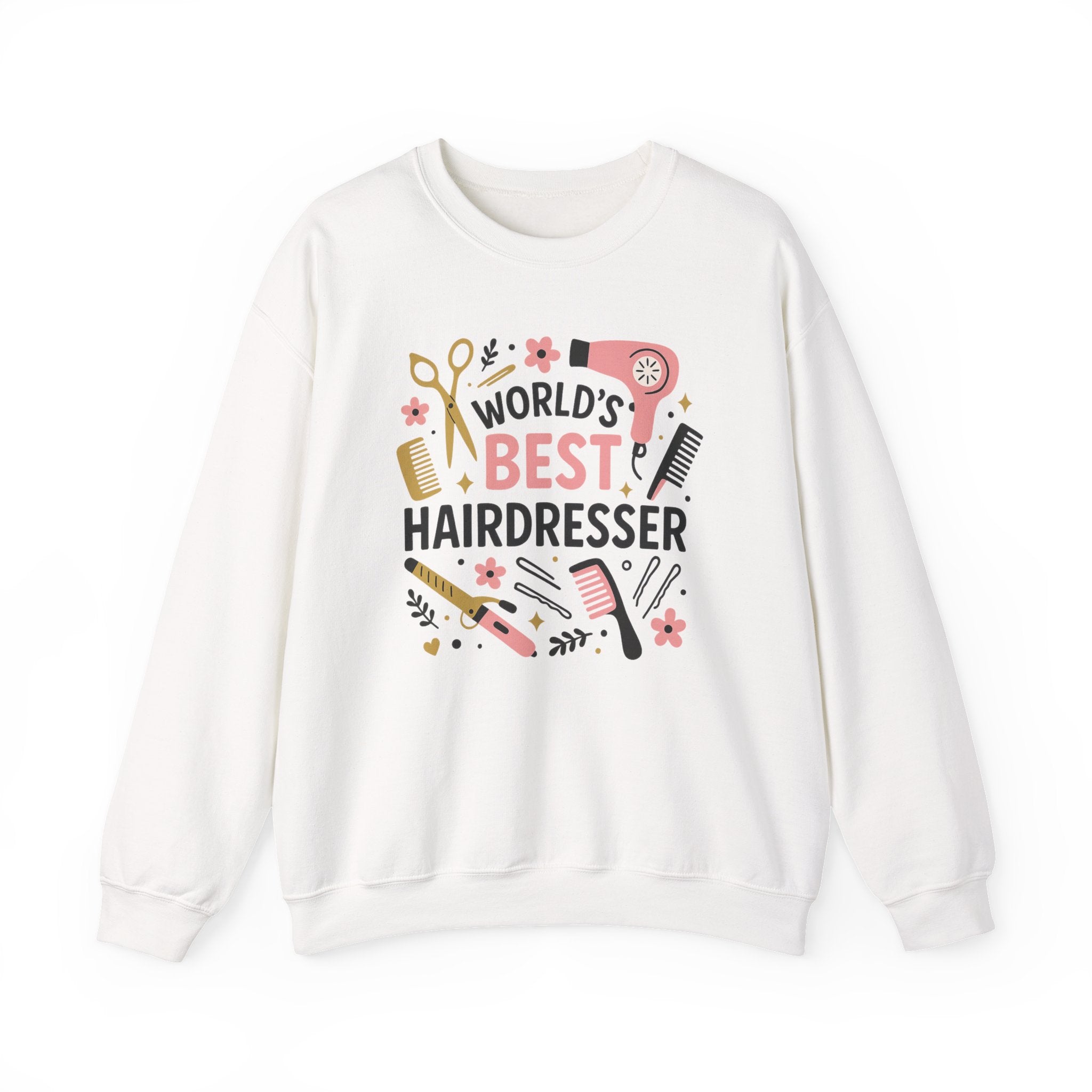 World's Best Hairdresser Sweatshirt - Funny Christmas Jumper Gift for Hairstylist, Secret Santa Salon Sweater, Work Party Clothes
