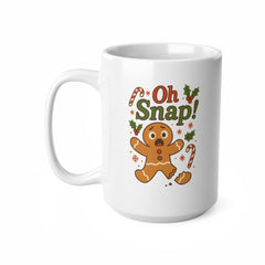 Funny Christmas Mug - 'Oh Snap!' Gingerbread Coffee Cup - Cute Xmas Gift Idea for Secret Santa, Holiday Office Party, Festive Tea Cup