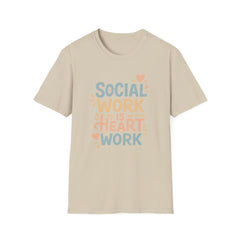 Funny Social Work Christmas T-Shirt - "Social Work is Heart Work" Tee - Secret Santa Gift for Social Worker, Carer, Support Worker