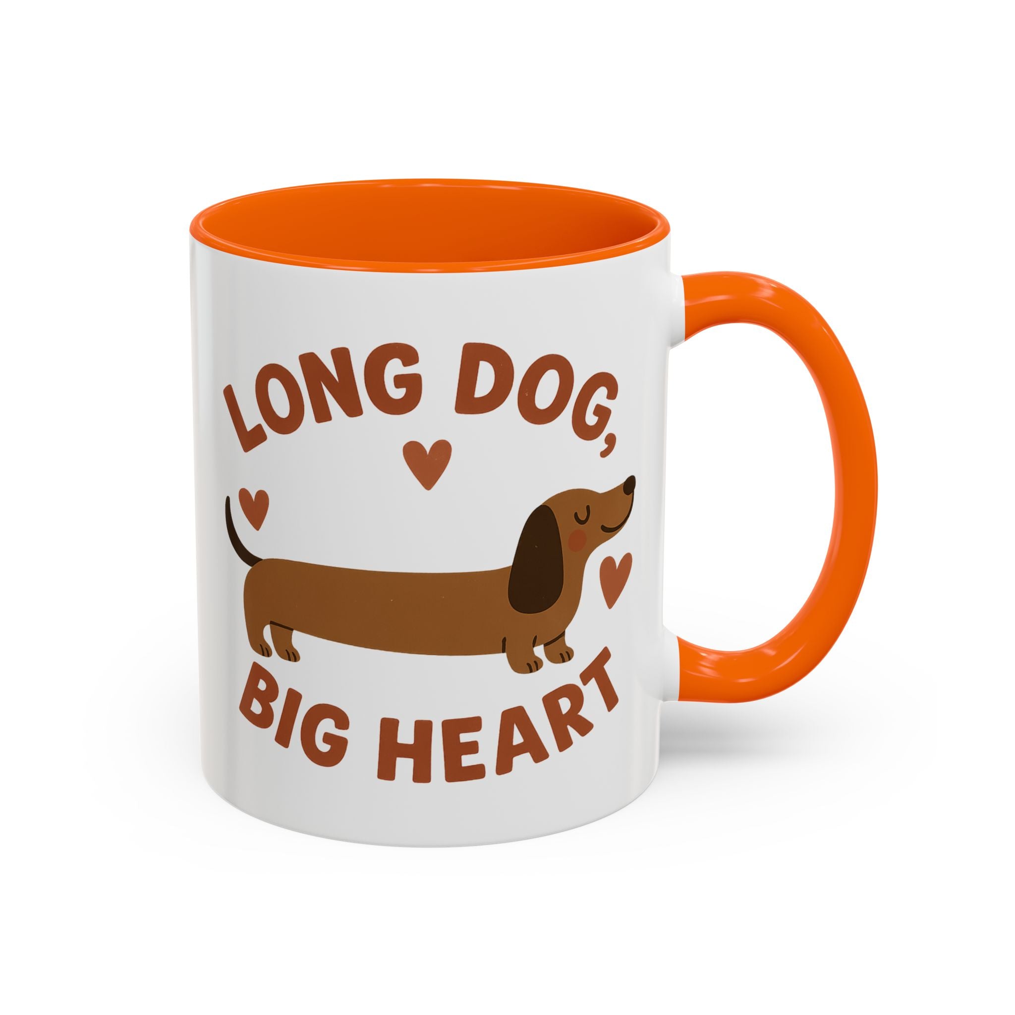 Funny Dachshund Christmas Mug - "Long Dog Big Heart" Sausage Dog Coffee Cup - Cute Dog Lover Gift, Secret Santa Present, Xmas Gift Idea