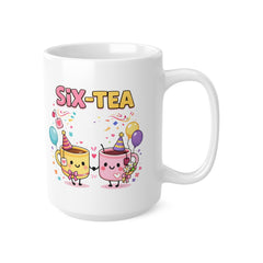 Six-Tea Birthday Mug – Cute 60th Birthday Tea Mug – Funny 60th Birthday Gift for Tea Lovers