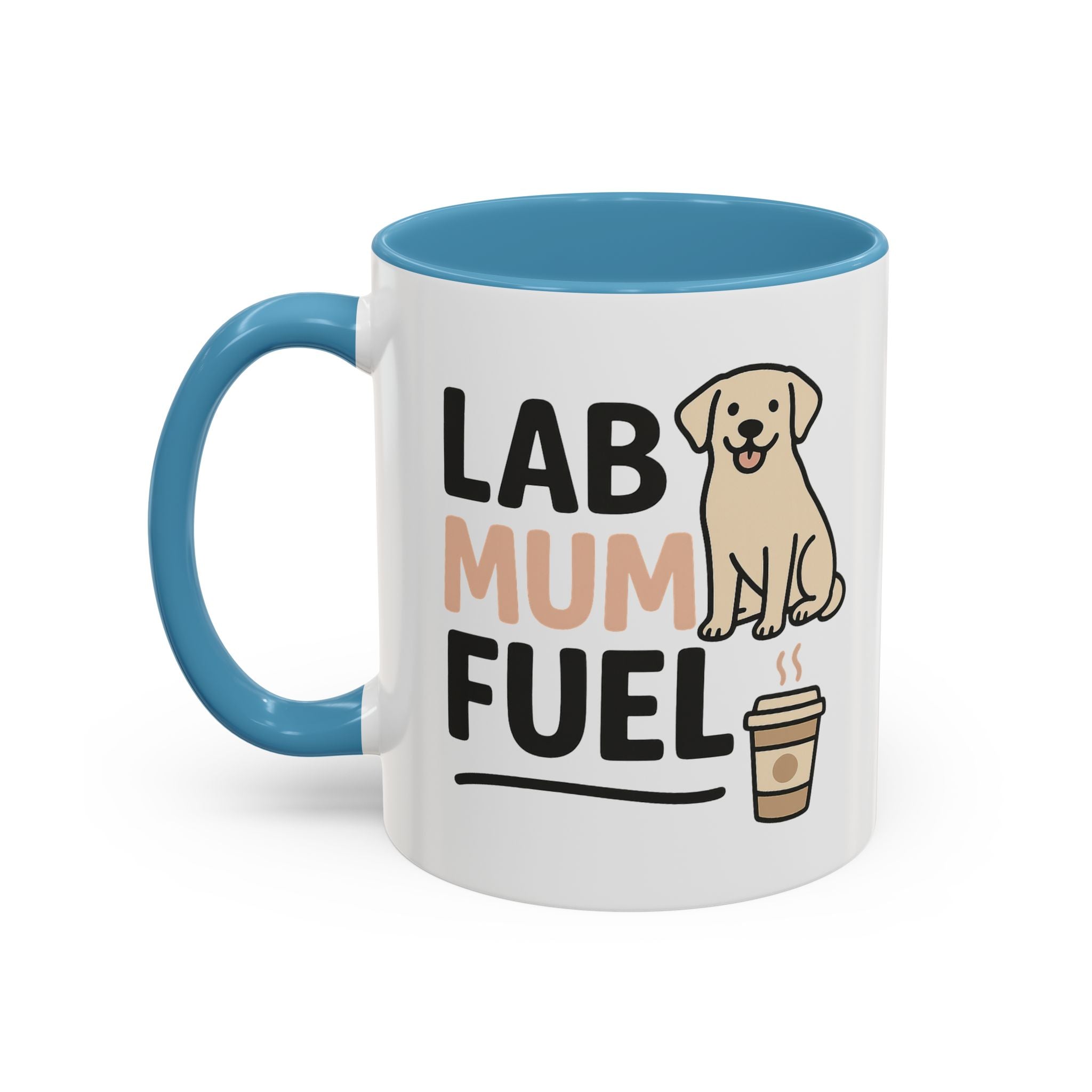 Funny Labrador Mum Mug - "Lab Mum Fuel" Coffee Cup - Christmas Gift for Dog Lovers, Secret Santa Present for Labrador Owner, Black Lab