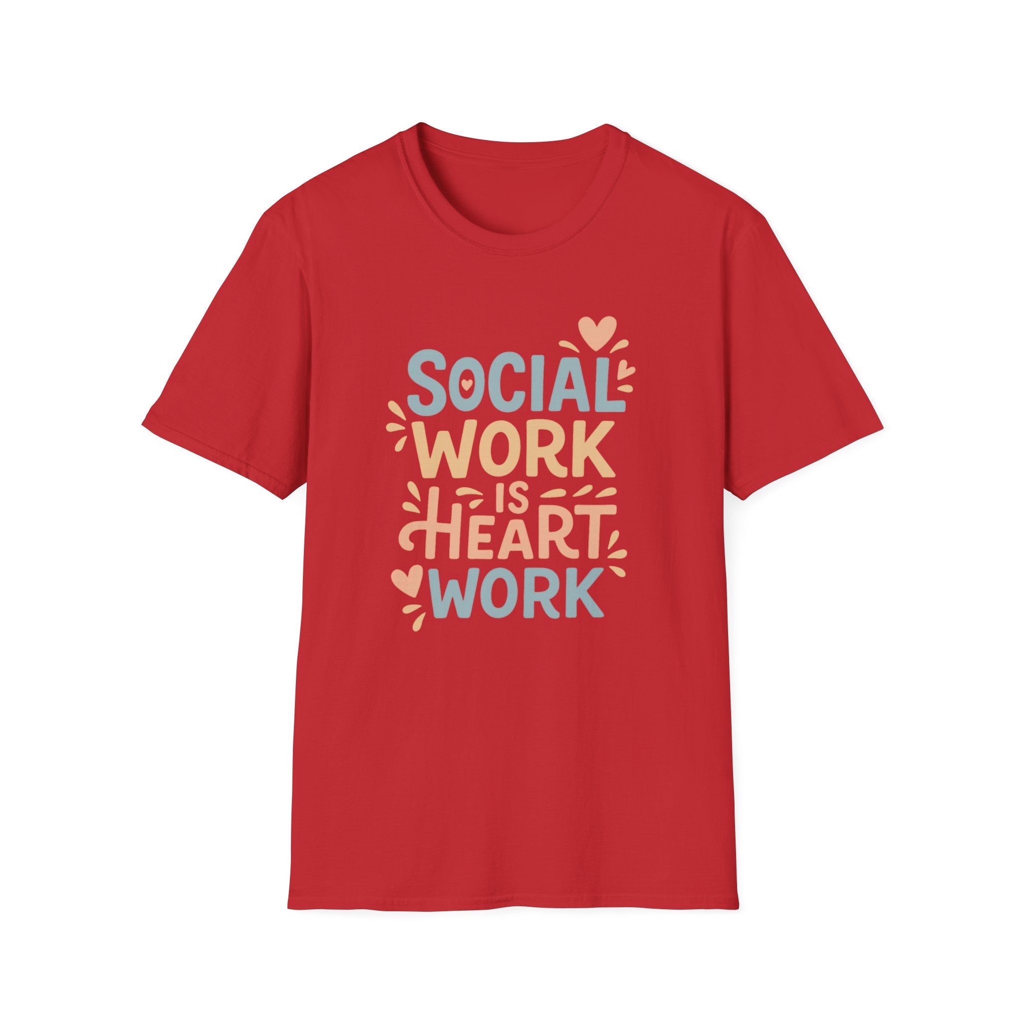 Funny Social Work Christmas T-Shirt - "Social Work is Heart Work" Tee - Secret Santa Gift for Social Worker, Carer, Support Worker