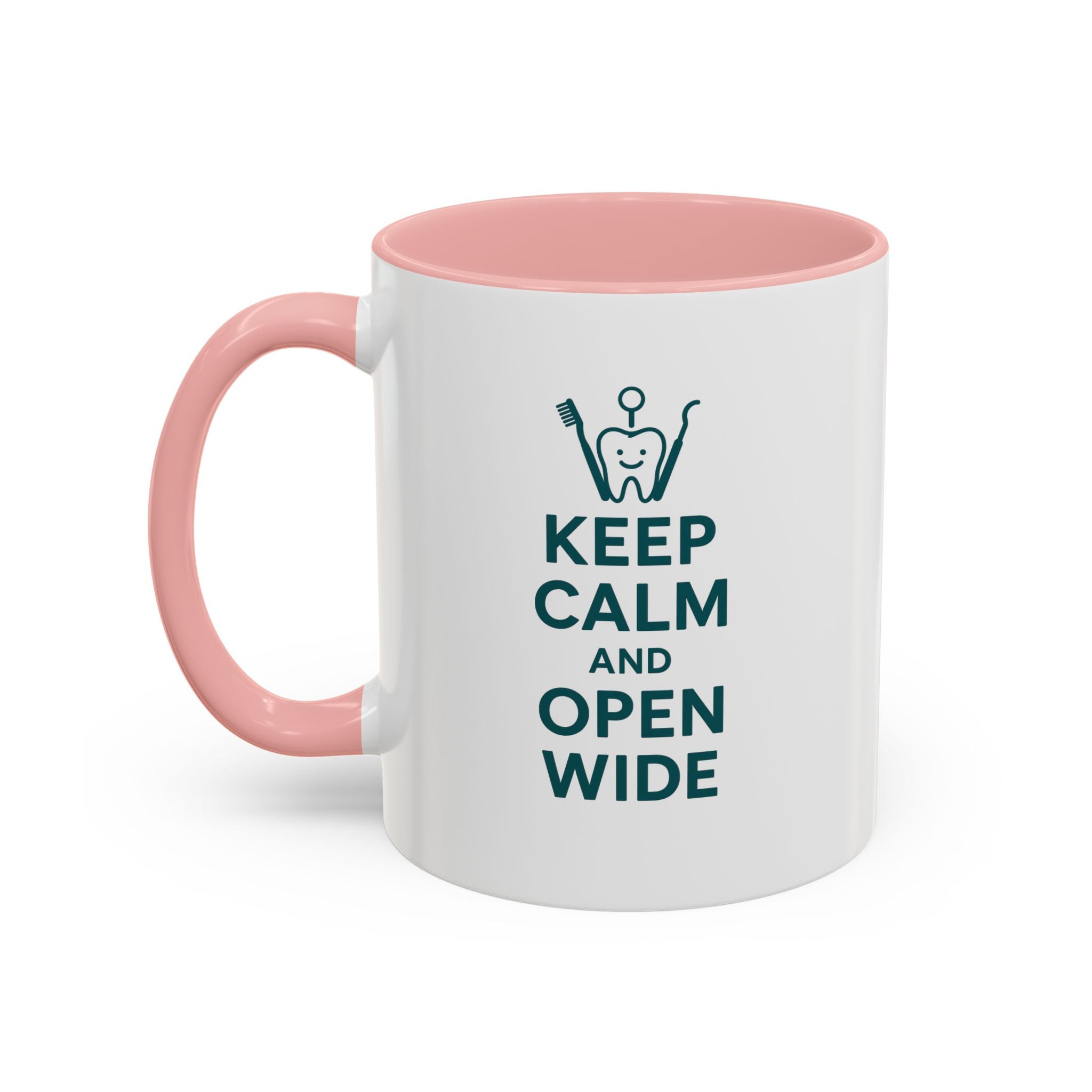 Funny Dentist Christmas Mug - "Keep Calm and Open Wide" Coffee Cup - Secret Santa Gift for Hygienist, Dental Student or Dentist Nurse Gift