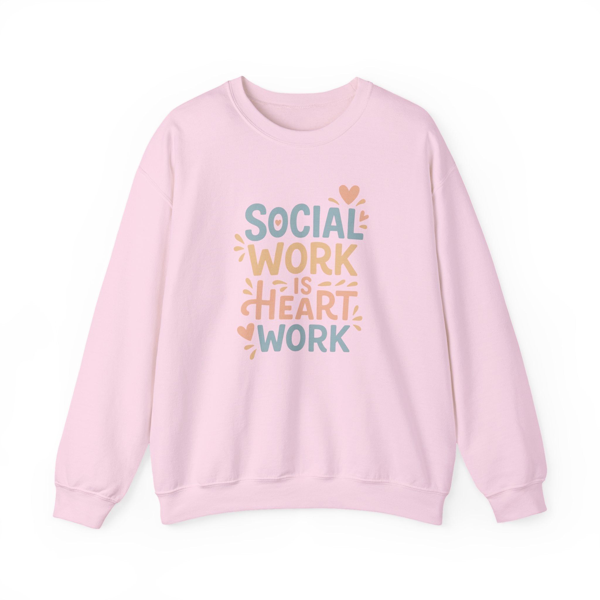 Funny Social Work Christmas Jumper - "Social Work is Heart Work" Sweatshirt - Secret Santa Gift for Social Worker or Carer, Support Top