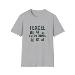 Funny Accountant Christmas T-Shirt - "I Excel at Everything" Excel Tee | Secret Santa Gift for Accountants & Office Humour Party Present Top