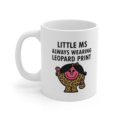 Black Little Ms Leopard Print Mug – Funny Gift for Sassy Fashion Queens