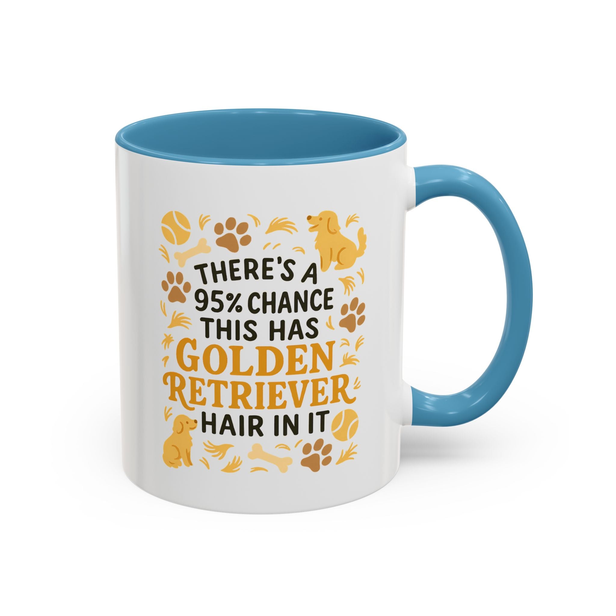 Funny Golden Retriever Mug - "95% Chance This Has Golden Retriever Hair" Coffee Cup | Dog Lover Christmas Gift, Secret Santa Present