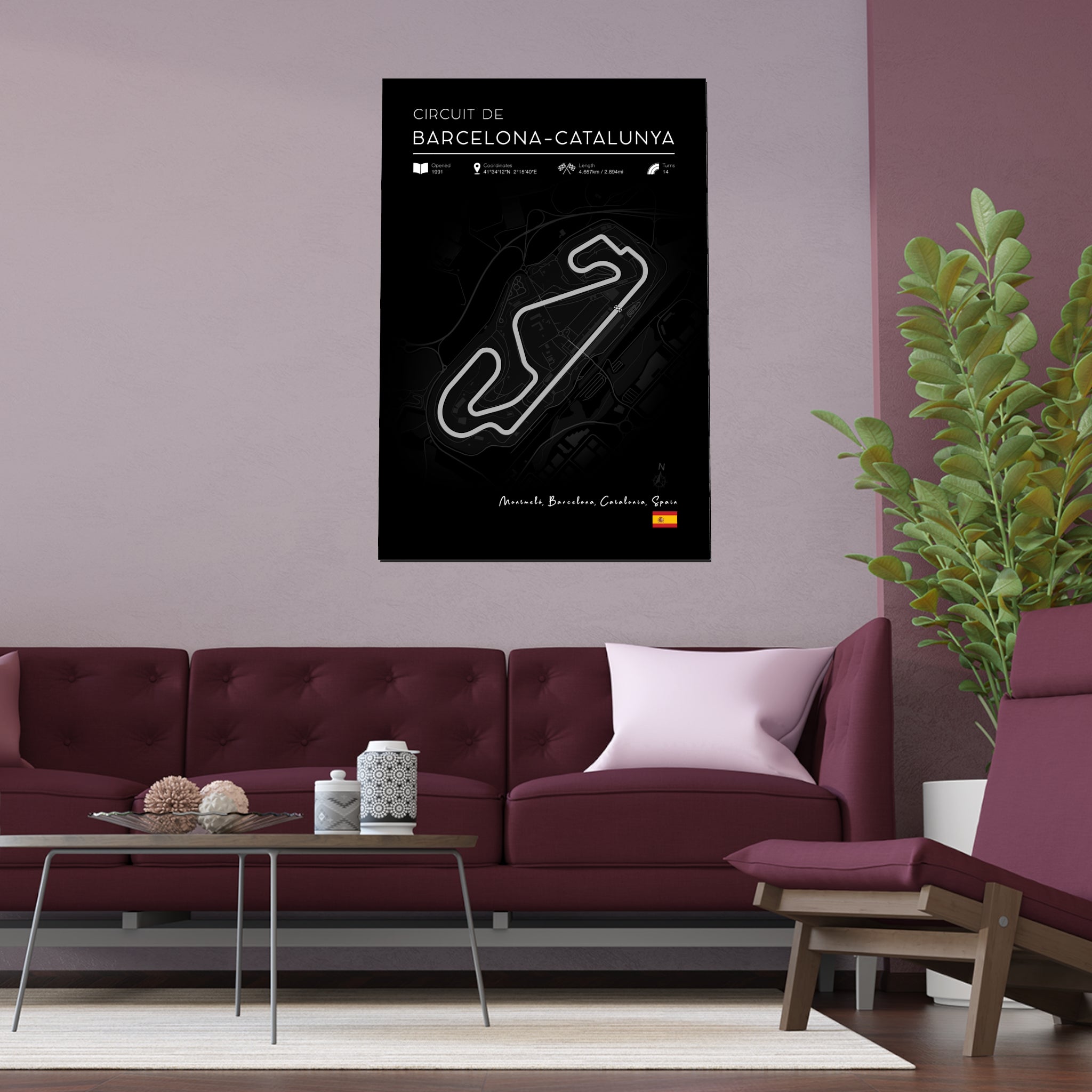 Circuit de Barcelona-Catalunya Poster – Formula 1 Track Wall Art Print
