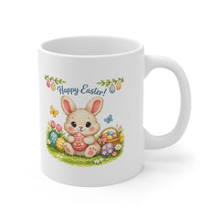Happy Easter Bunny Mug – Cute Easter Bunny Coffee Mug – Easter Gift Mug with Easter Eggs