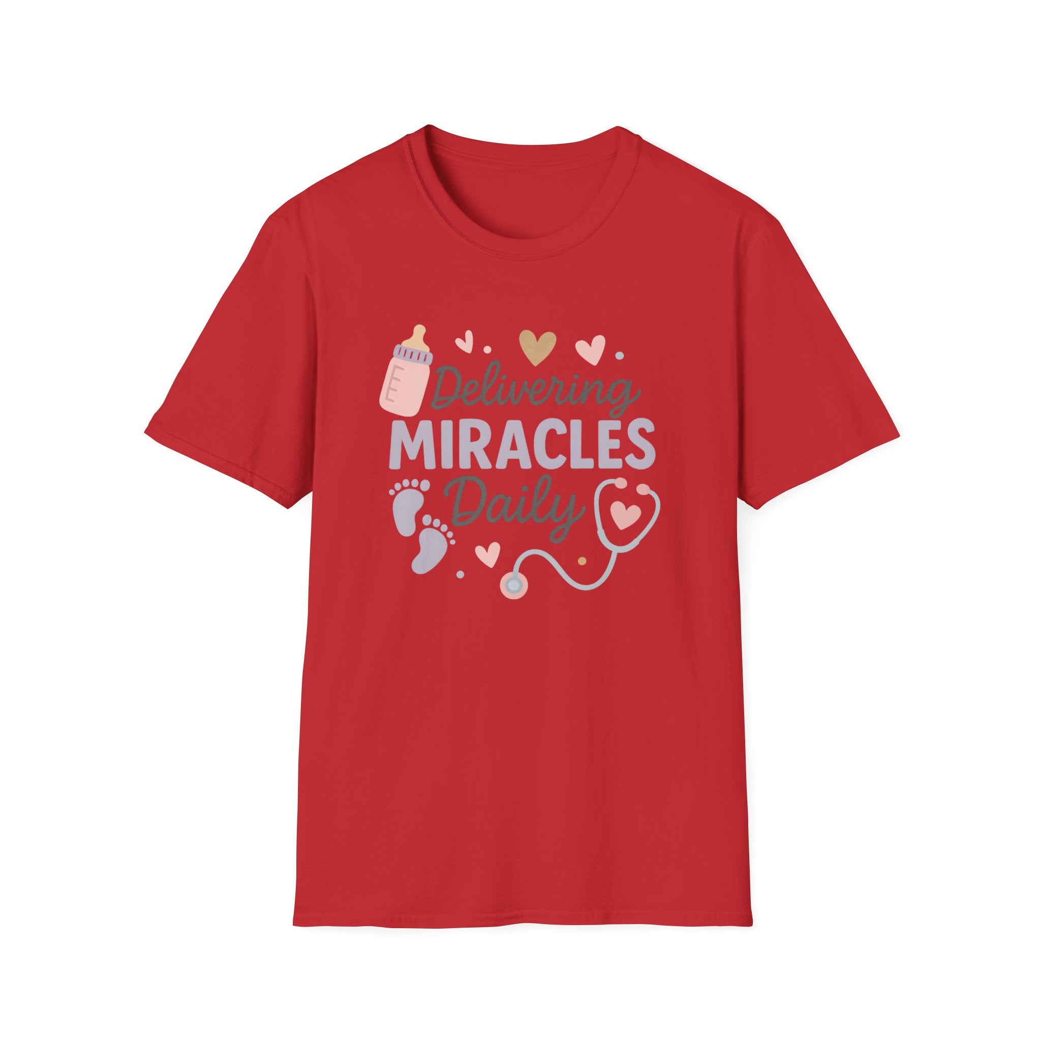Funny Midwife Christmas T-Shirt - "Delivering Miracles Daily" Tee, Secret Santa Gift, Midwife Xmas Present, Nurse & Healthcare Shirt NHS