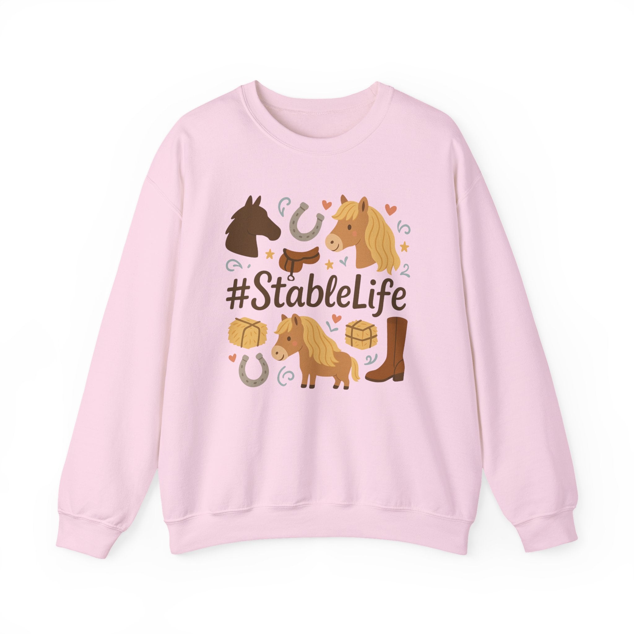 StableLife Horse Christmas Sweatshirt - Funny Equestrian Jumper, Pony Lover Gift, Rustic Horse Riding Sweater, Secret Santa Present