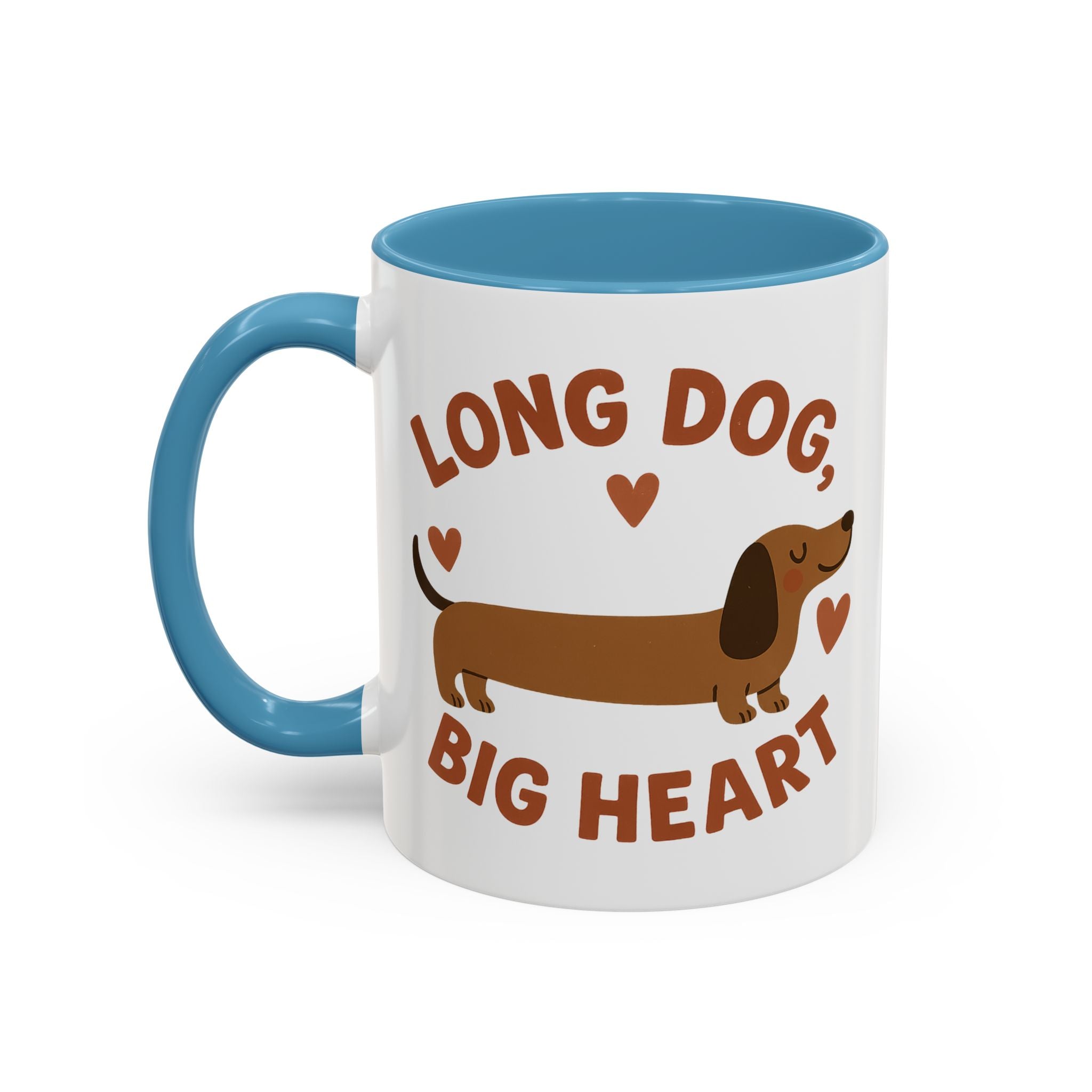 Funny Dachshund Christmas Mug - "Long Dog Big Heart" Sausage Dog Coffee Cup - Cute Dog Lover Gift, Secret Santa Present, Xmas Gift Idea