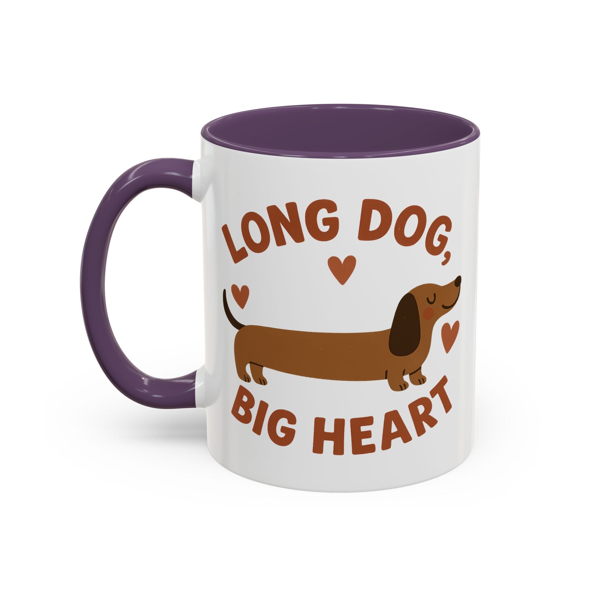 Funny Dachshund Christmas Mug - "Long Dog Big Heart" Sausage Dog Coffee Cup - Cute Dog Lover Gift, Secret Santa Present, Xmas Gift Idea