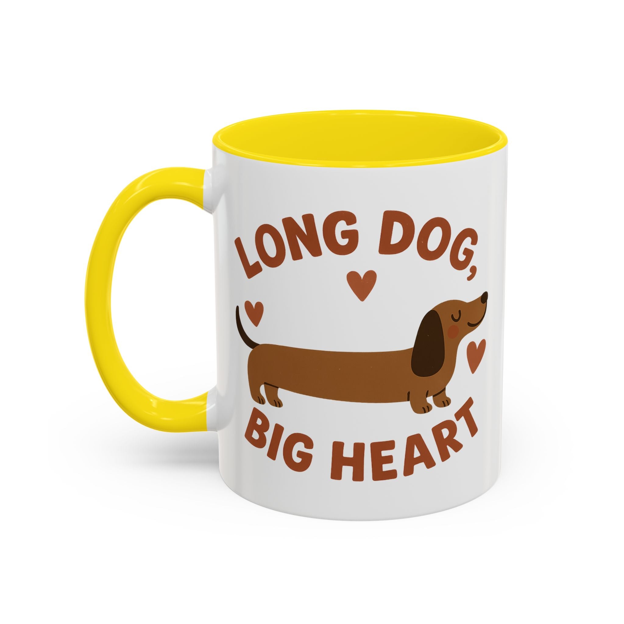 Funny Dachshund Christmas Mug - "Long Dog Big Heart" Sausage Dog Coffee Cup - Cute Dog Lover Gift, Secret Santa Present, Xmas Gift Idea