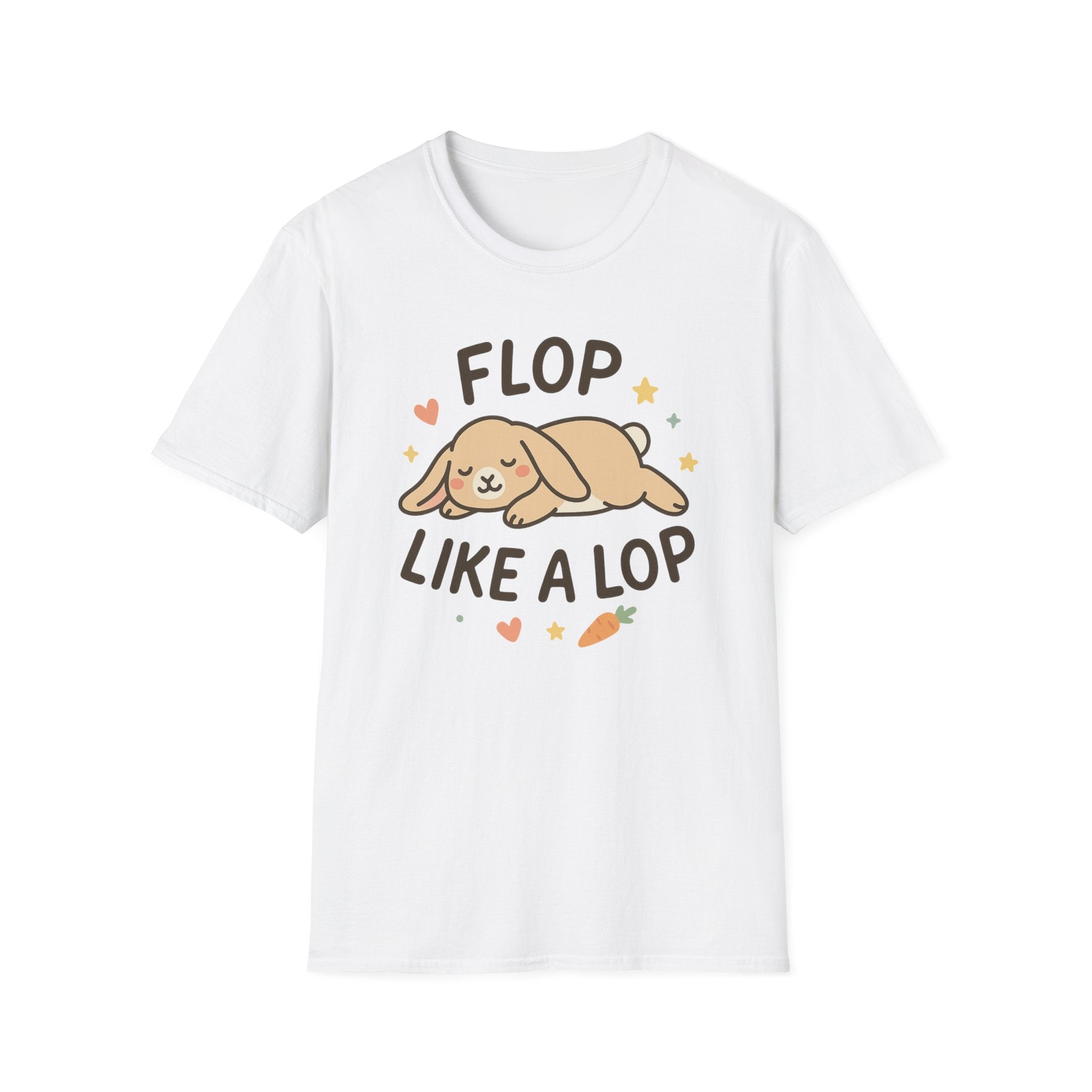 Funny Bunny Christmas T-Shirt - "Flop Like a Lop" Rabbit Tee | Cute Secret Santa Gift for Pet & Animal Lovers, Lop Bunny Rabbit Gift