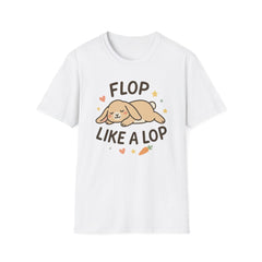 Funny Bunny Christmas T-Shirt - "Flop Like a Lop" Rabbit Tee | Cute Secret Santa Gift for Pet & Animal Lovers, Lop Bunny Rabbit Gift
