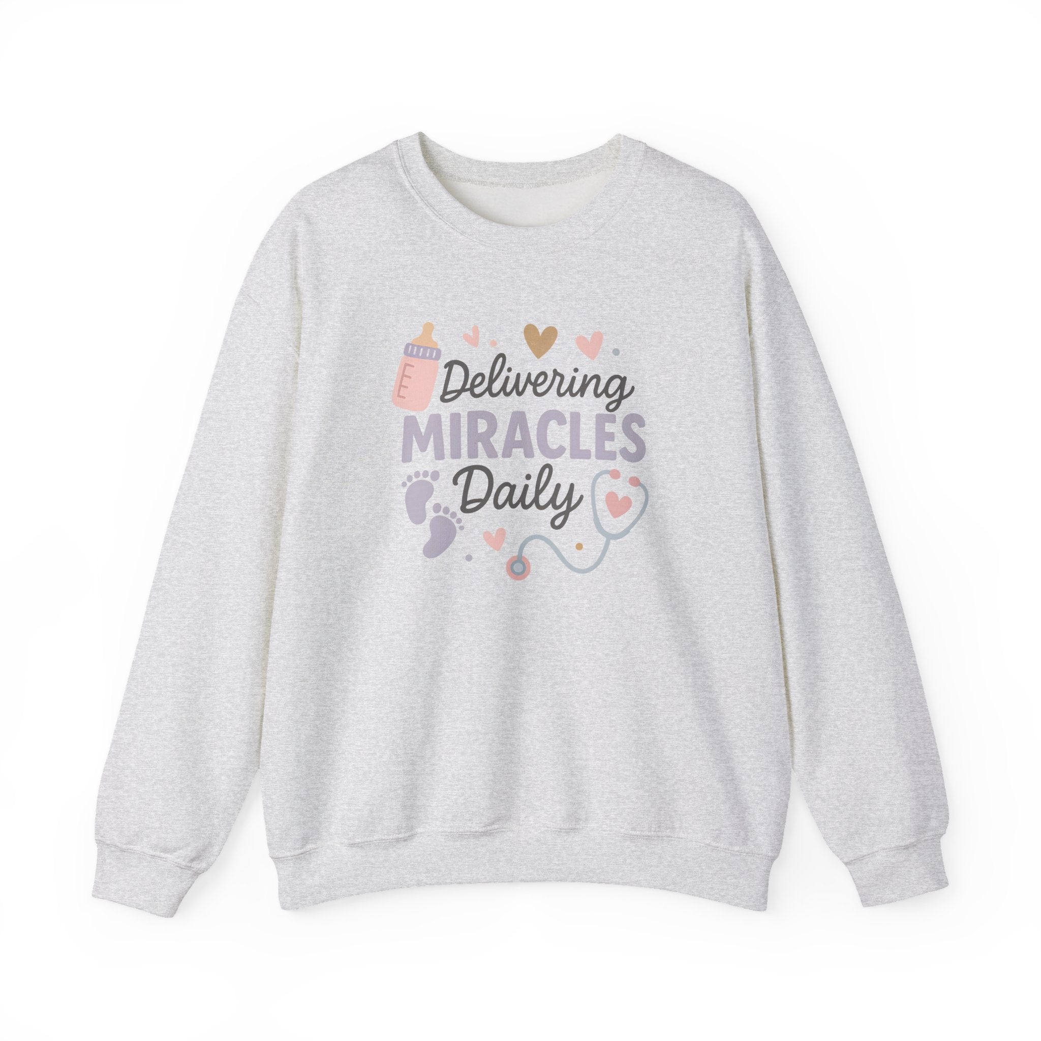 Funny Midwife Christmas Jumper - "Delivering Miracles Daily" Sweatshirt, Midwife Gift, Secret Santa Present, Christmas Sweater NHS Worker