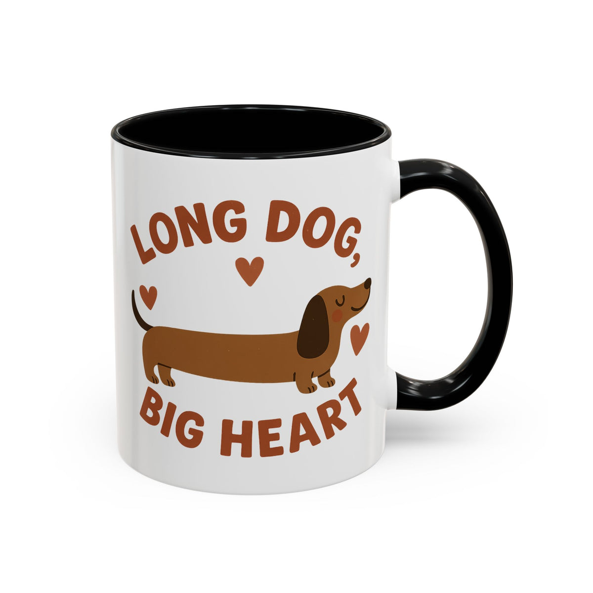Funny Dachshund Christmas Mug - "Long Dog Big Heart" Sausage Dog Coffee Cup - Cute Dog Lover Gift, Secret Santa Present, Xmas Gift Idea