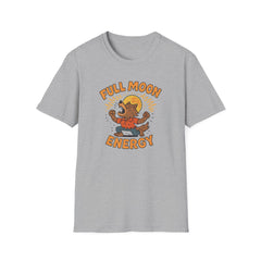 Funny Halloween T-Shirt - "Full Moon Energy" Werewolf Shirt - Spooky Halloween Graphic Tee, Quirky Gift for Him or Her, Autumn Holiday Shirt