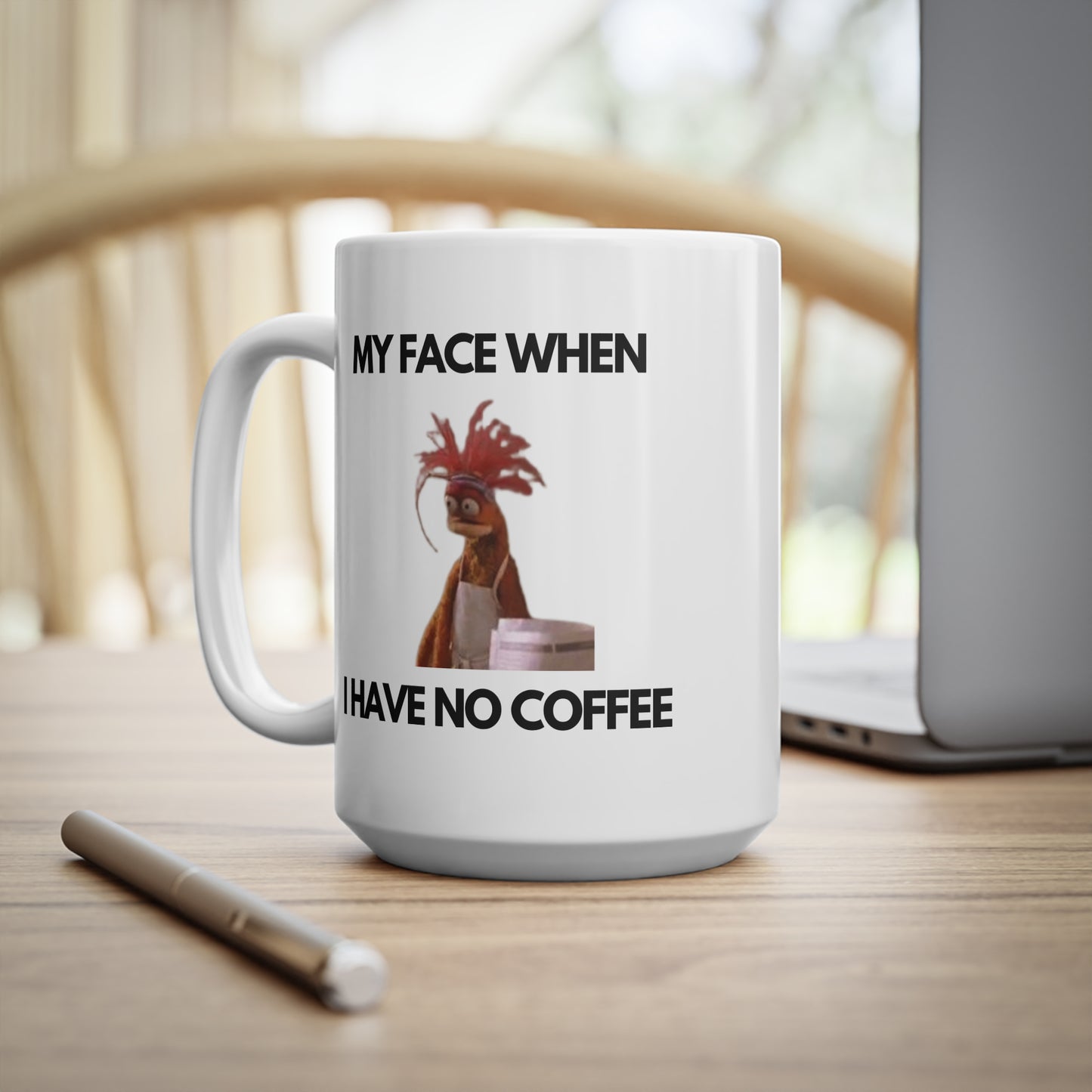 My Face When Meme Coffee Mug, Pepe The King Prawn Tea Cup TikTok