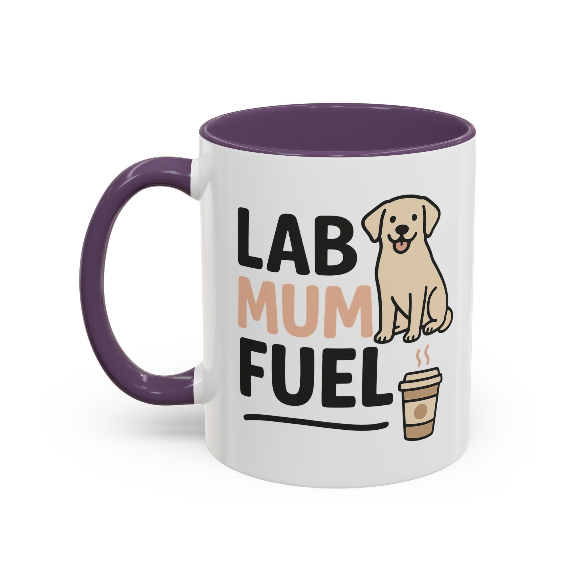 Funny Labrador Mum Mug - "Lab Mum Fuel" Coffee Cup - Christmas Gift for Dog Lovers, Secret Santa Present for Labrador Owner, Black Lab
