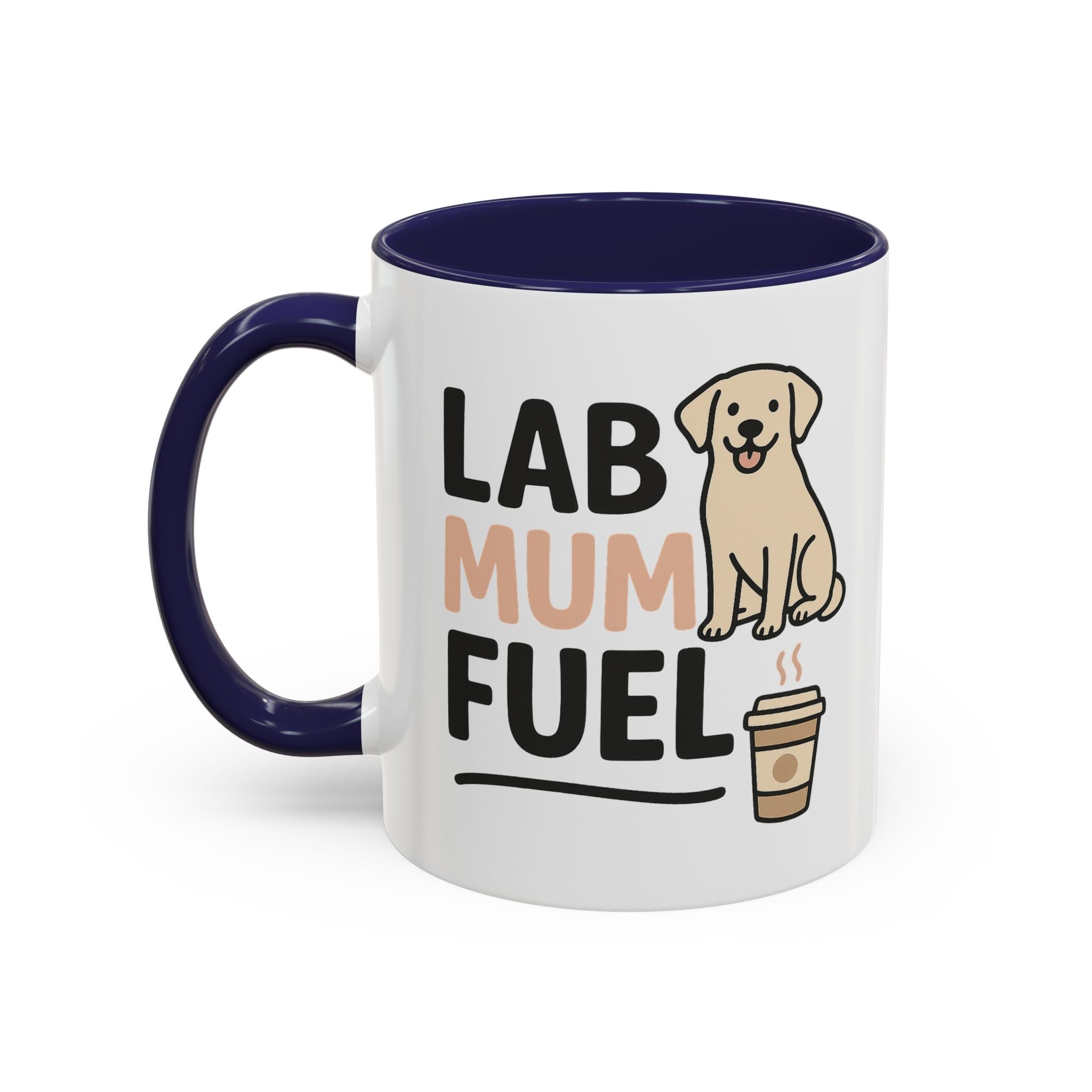 Funny Labrador Mum Mug - "Lab Mum Fuel" Coffee Cup - Christmas Gift for Dog Lovers, Secret Santa Present for Labrador Owner, Black Lab