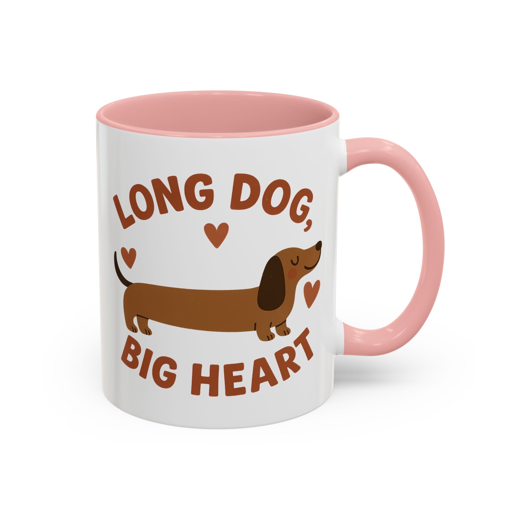 Funny Dachshund Christmas Mug - "Long Dog Big Heart" Sausage Dog Coffee Cup - Cute Dog Lover Gift, Secret Santa Present, Xmas Gift Idea