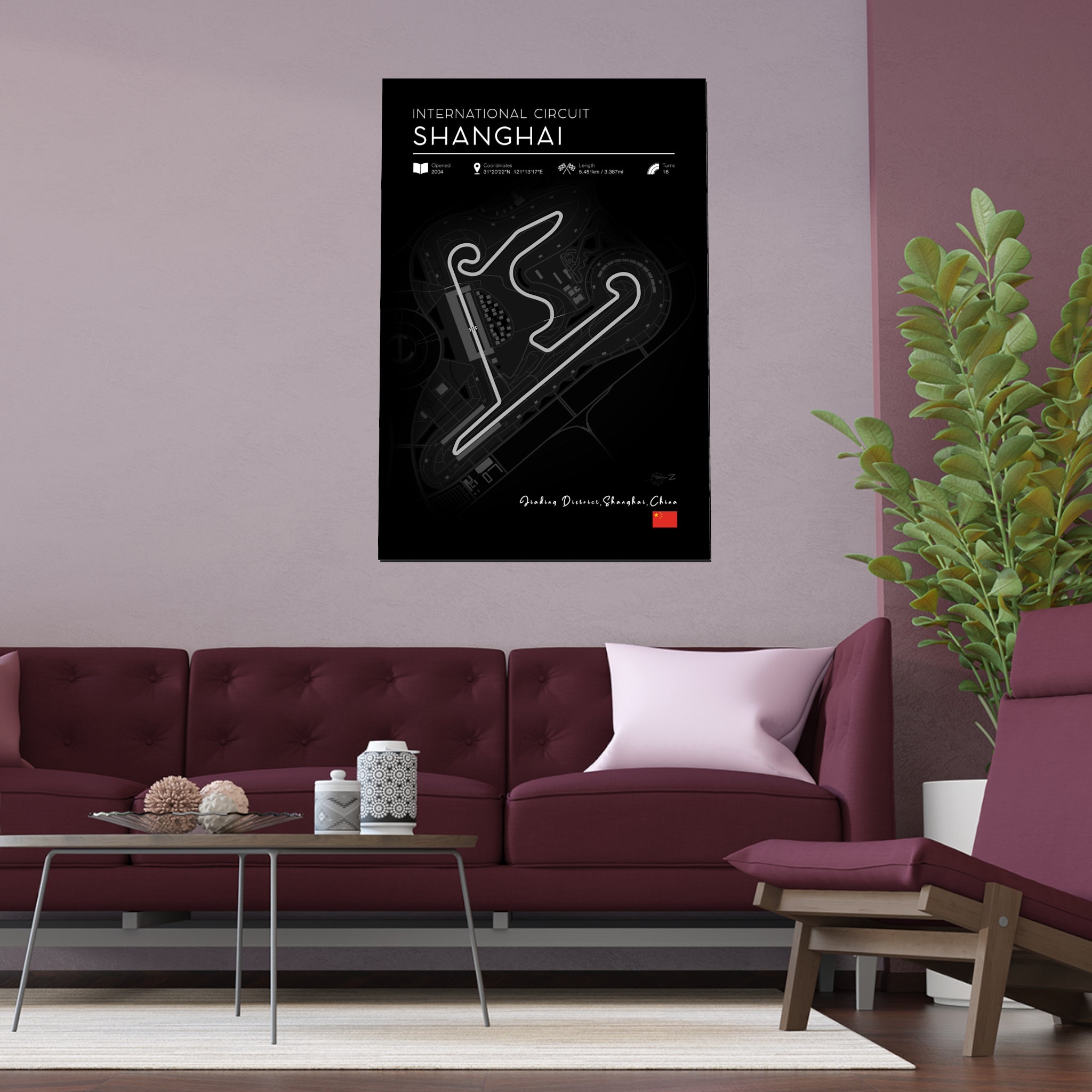 Shanghai International Circuit Poster – Formula 1 Track Wall Art Print