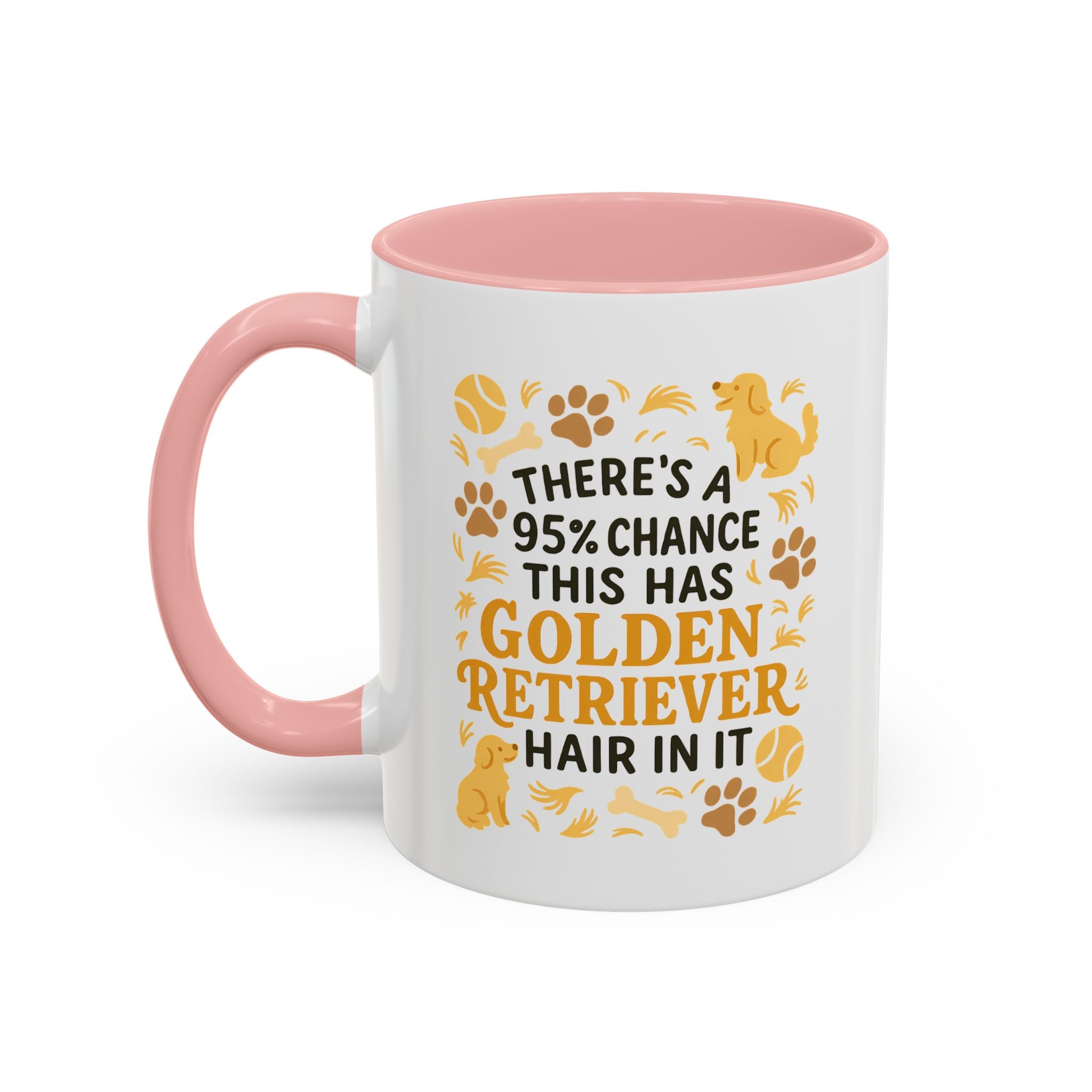 Funny Golden Retriever Mug - "95% Chance This Has Golden Retriever Hair" Coffee Cup | Dog Lover Christmas Gift, Secret Santa Present