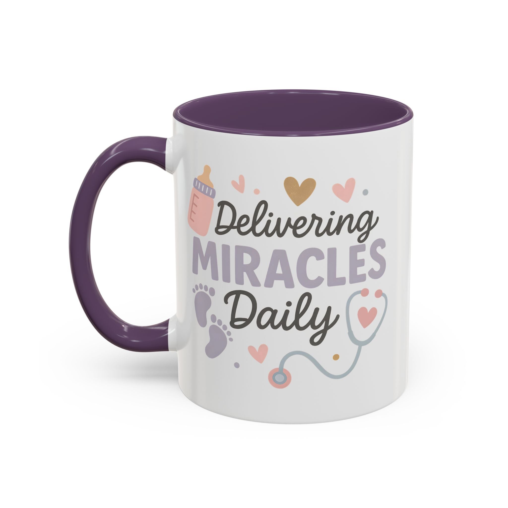 Funny Midwife Christmas Mug - "Delivering Miracles Daily" Coffee Cup, Secret Santa Gift, Nurse & Healthcare Xmas Present, NHS Worker Ideas
