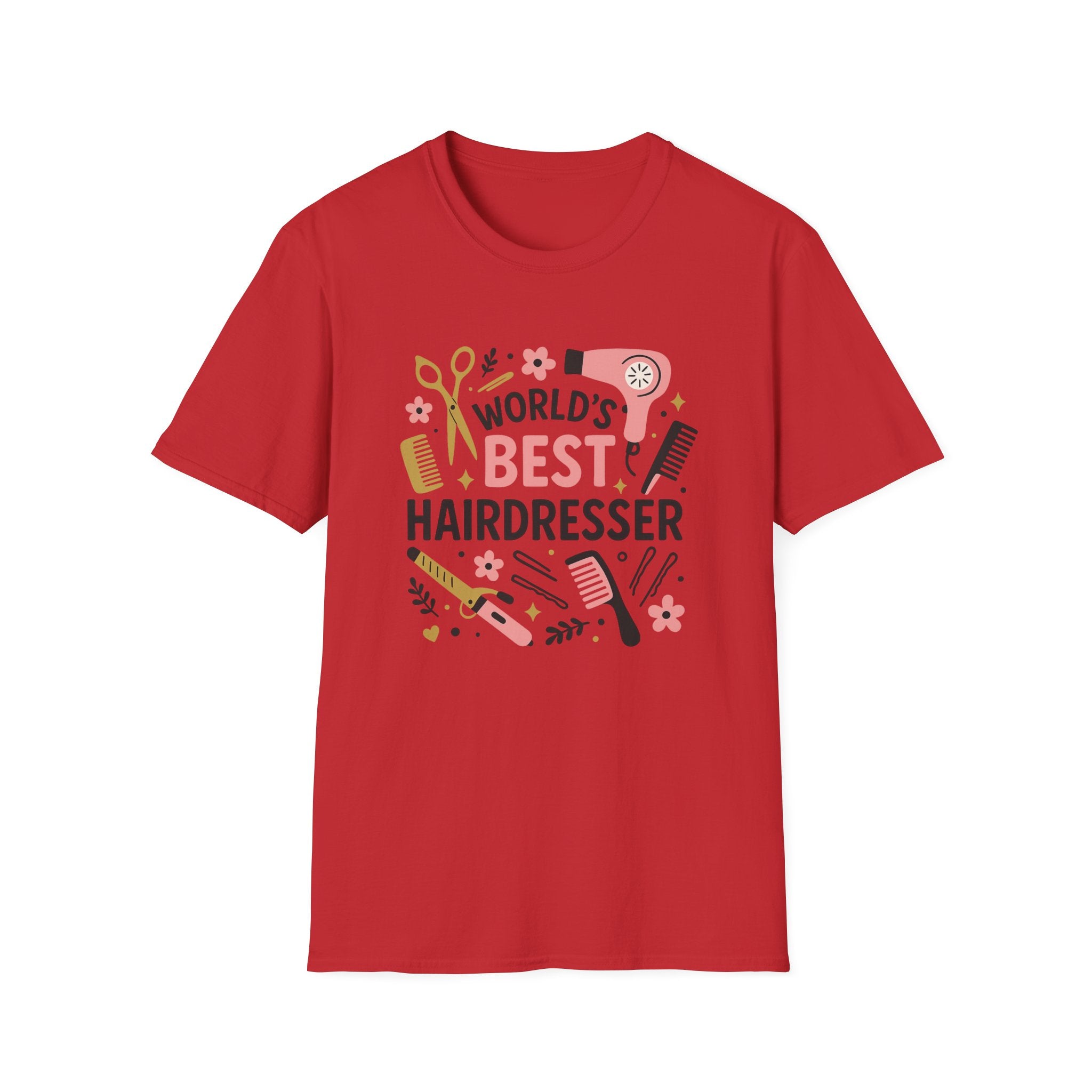 World's Best Hairdresser T-Shirt - Funny Christmas Gift for Hairstylist, Secret Santa Salon Shirt, Xmas Tee for Hairdresser, Work Party