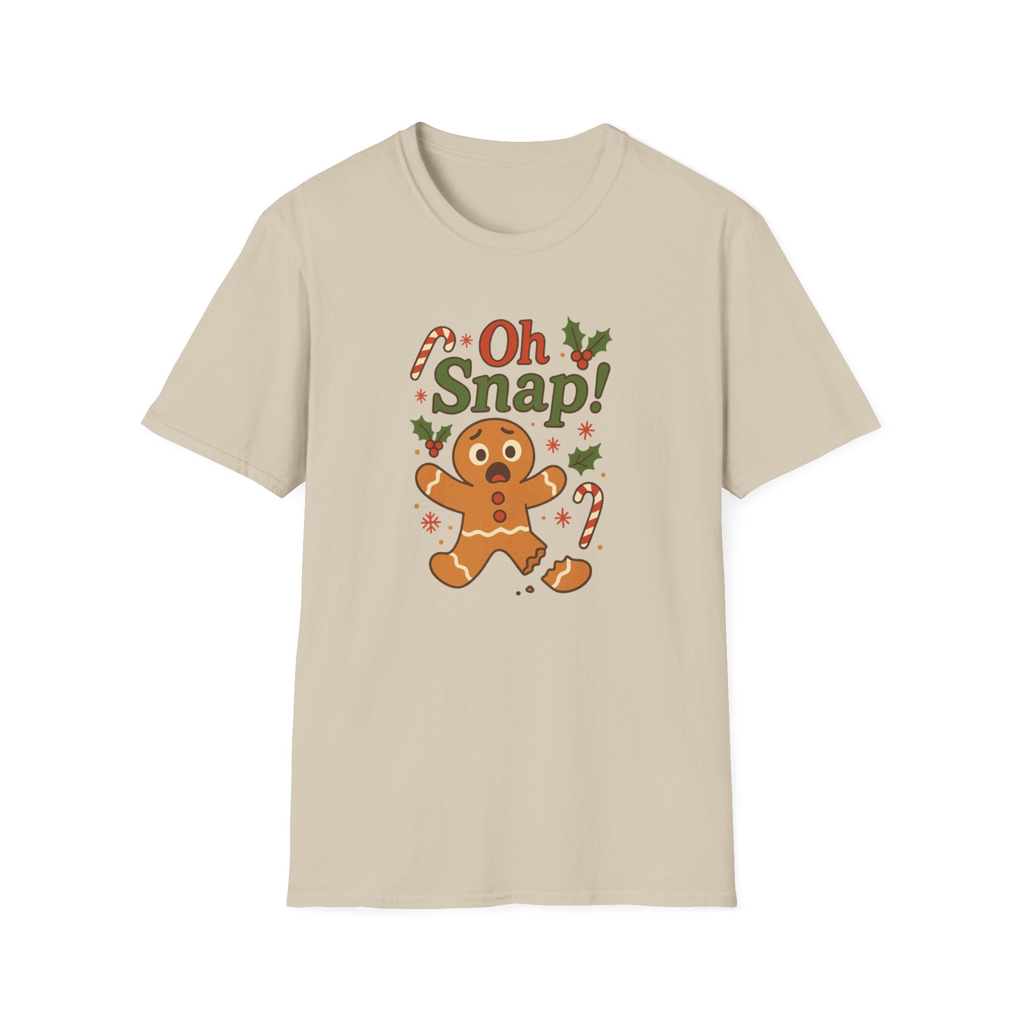 Funny Christmas T-Shirt - 'Oh Snap!' Gingerbread Man Shirt - Cute Xmas Tee for Secret Santa Gift, Holiday Party & Festive Clothing For Her