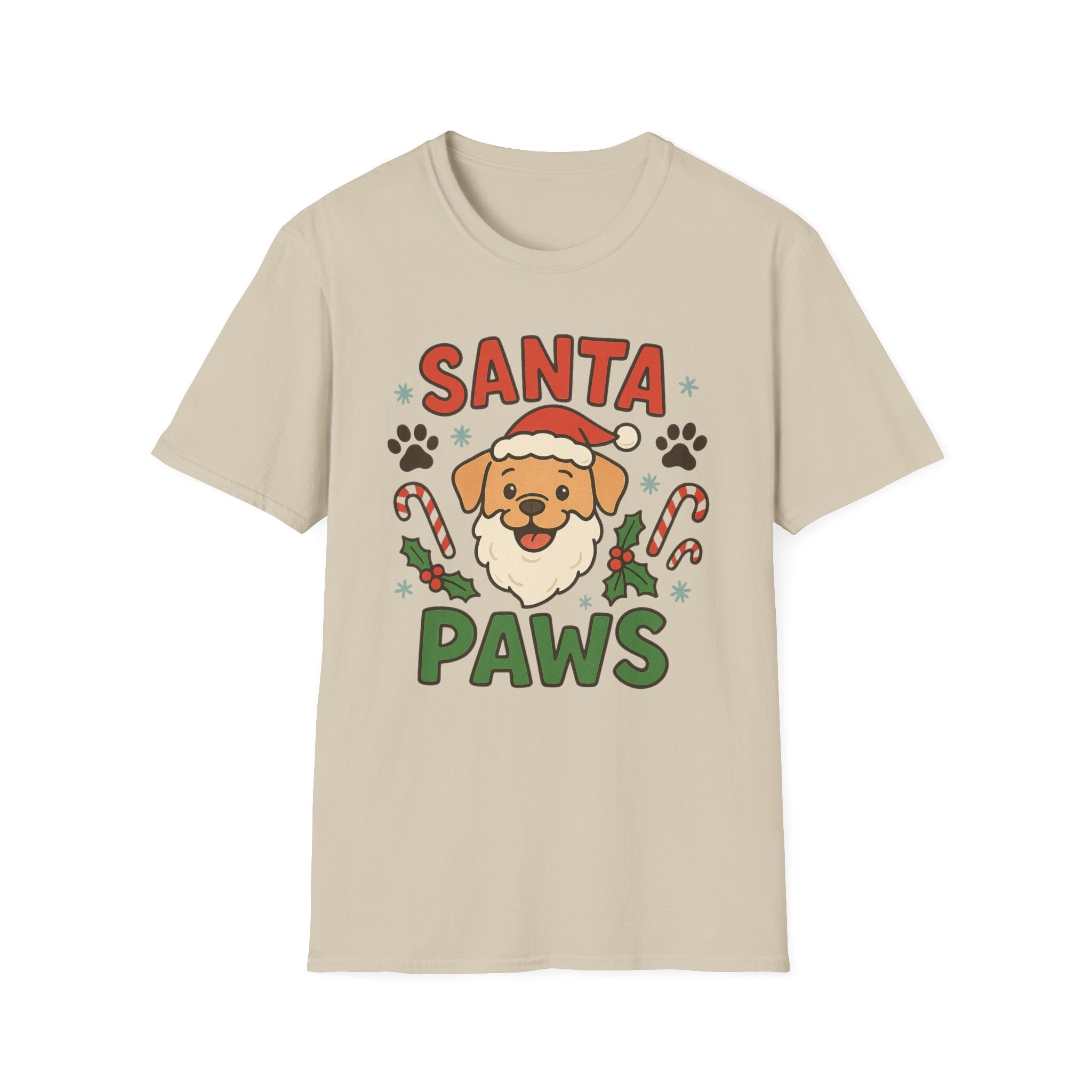 Santa Paws Christmas Dog Lover T-Shirt - Cute Funny Xmas Tee with Santa Dog Design, Perfect Secret Santa Gift for Pet Owners, Labrador Party
