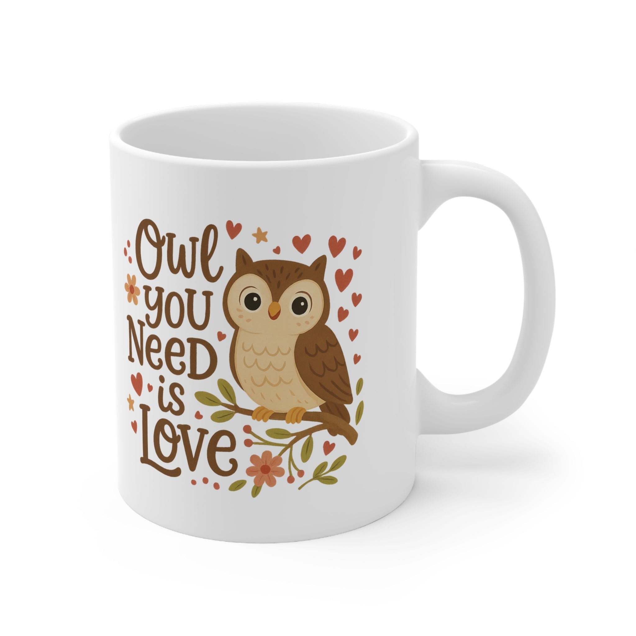 Cute Owl Christmas Mug - "Owl You Need is Love" Coffee Cup | Funny Secret Santa Gift, Animal Lover Present, Bird & Owl Christmas Gift
