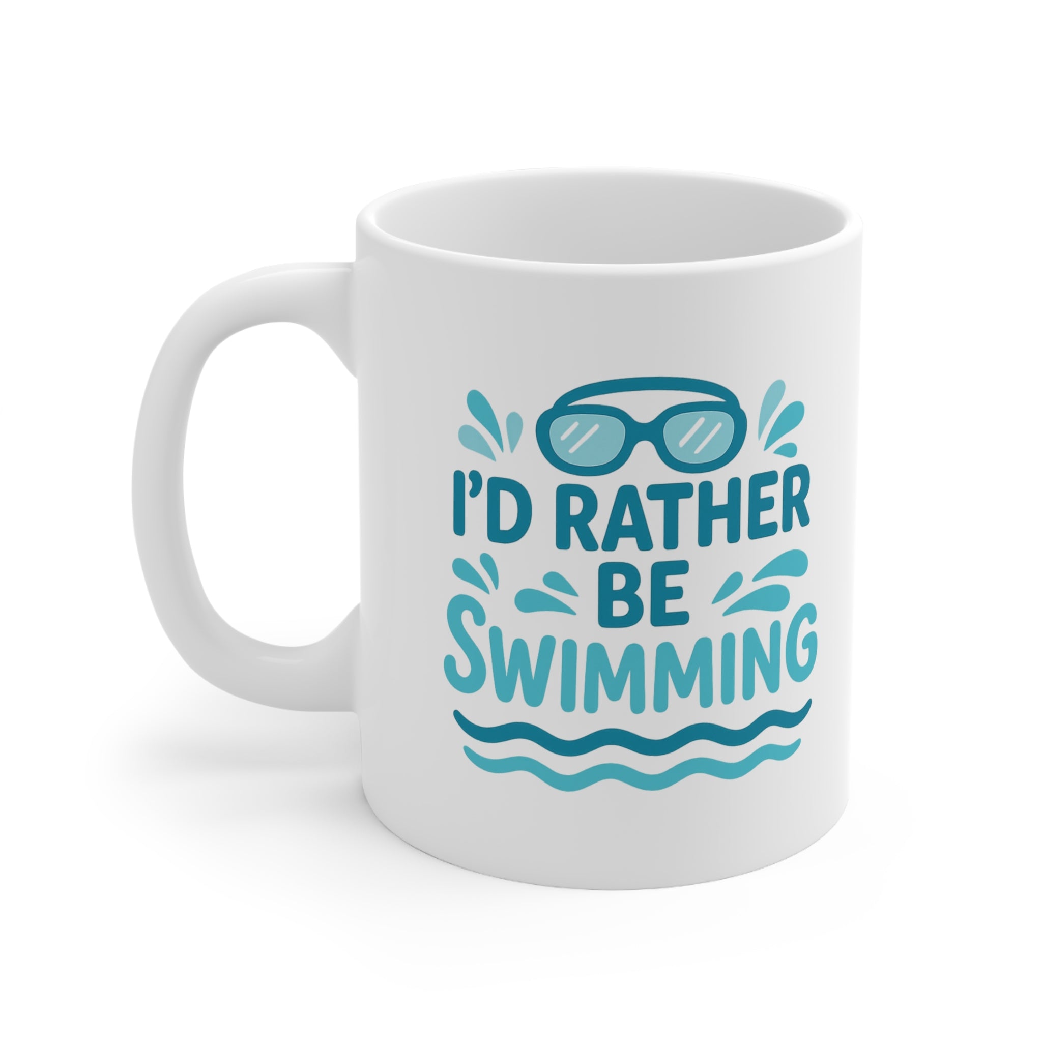 Funny Swimming Mug - I'd Rather Be Swimming Gift for Swimmers | Swim Lover Christmas Gift | Secret Santa Swimming Fan | Pool Lover Present