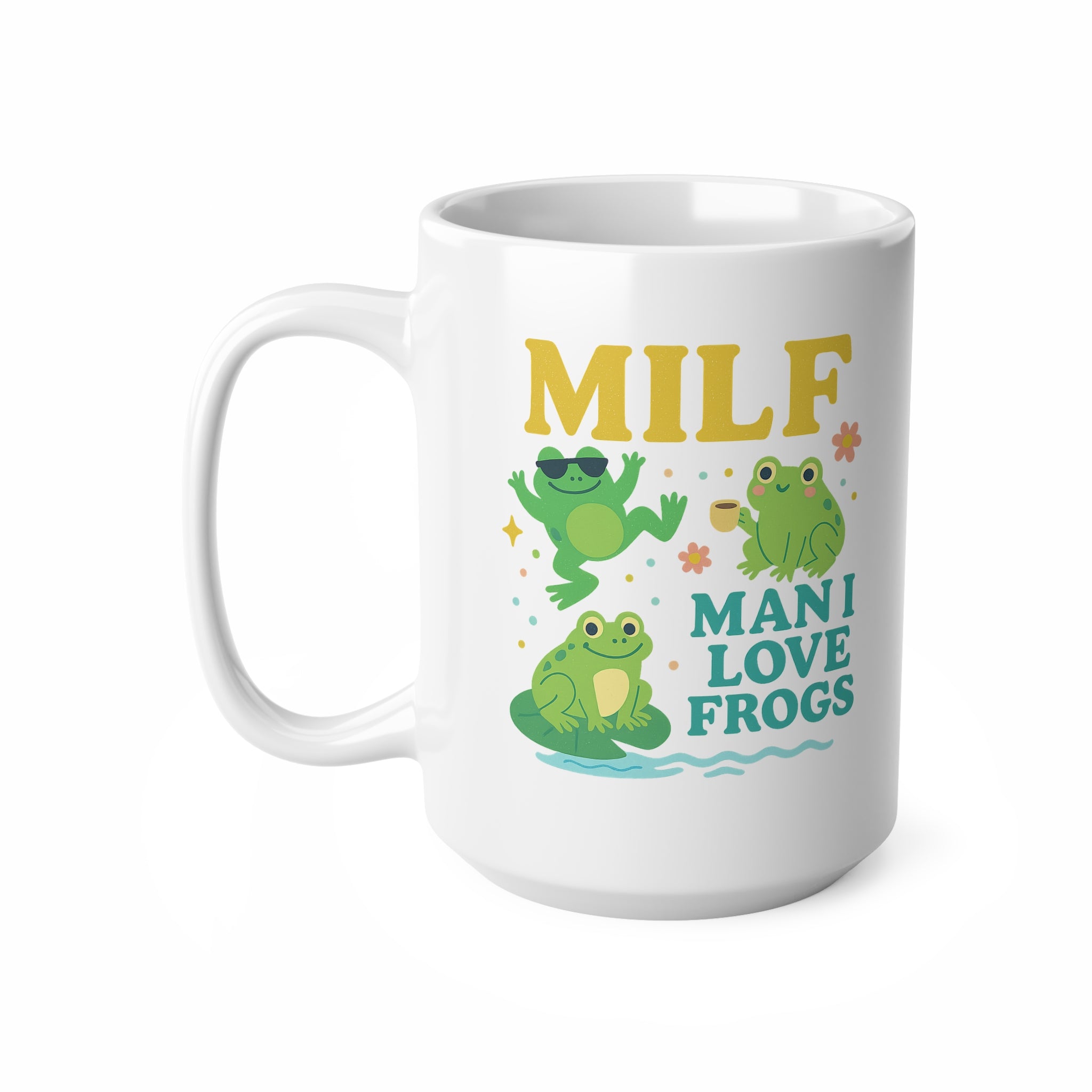 Funny Frog Mug - "MILF Man I Love Frogs" Coffee Cup | Christmas Gift for Frog Lovers | Cute Animal Mug | Secret Santa Gift for Her or Him