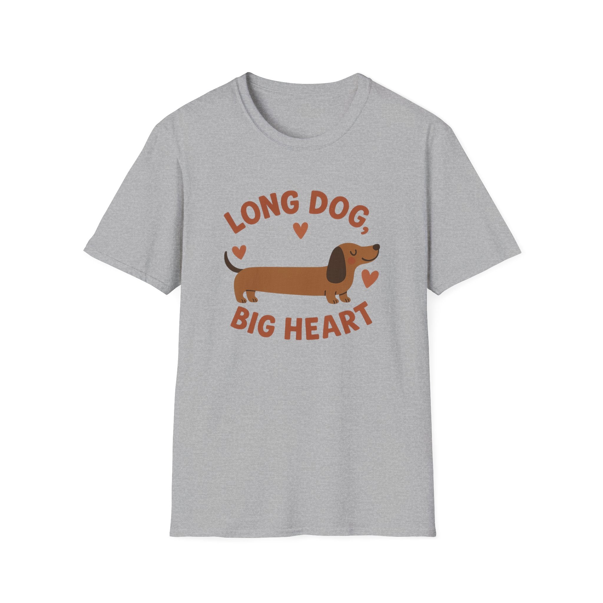 Funny Dachshund Christmas T-Shirt - "Long Dog Big Heart" Sausage Dog Tee - Cute Dog Lover Gift, Secret Santa Xmas Shirt, Dog Lover Top