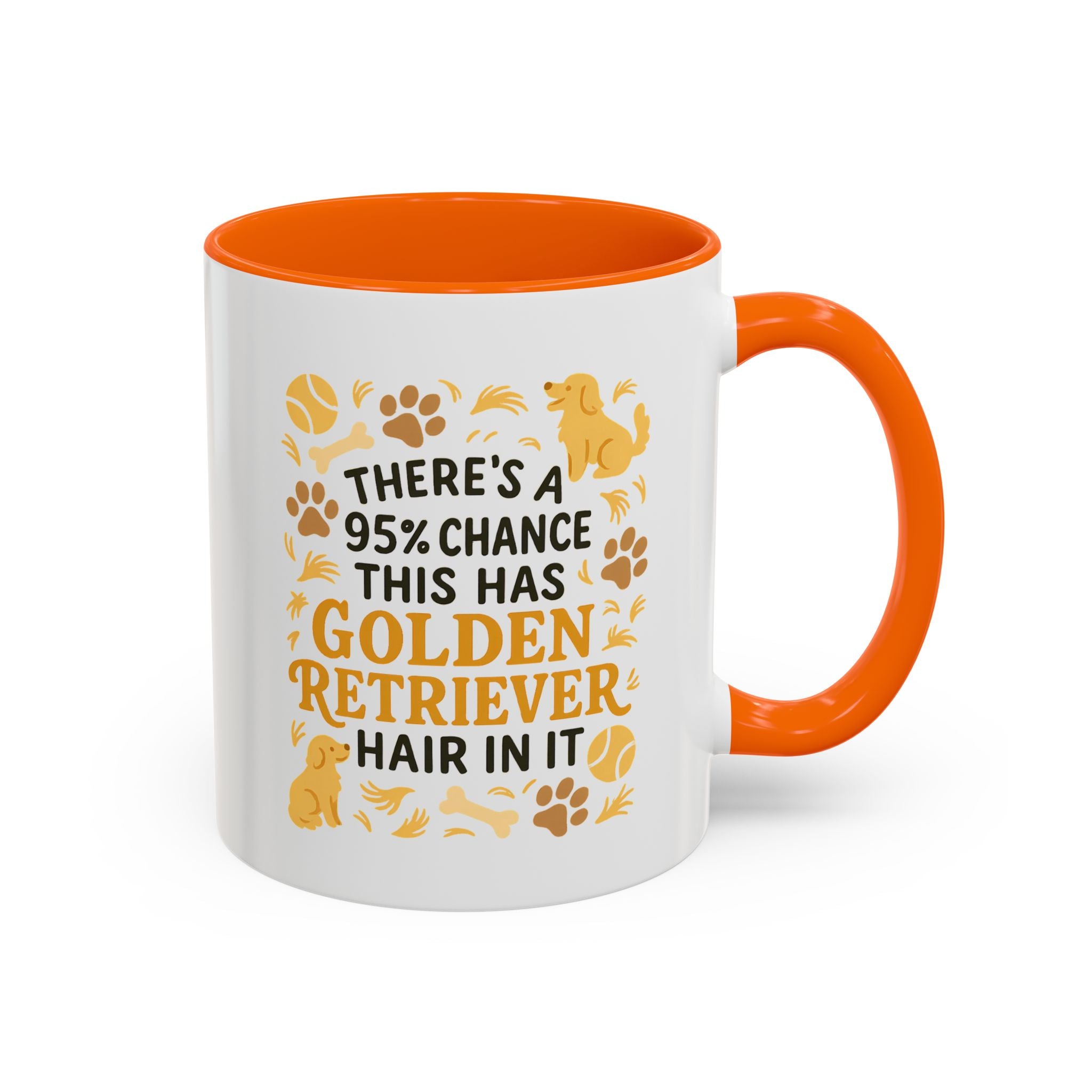 Funny Golden Retriever Mug - "95% Chance This Has Golden Retriever Hair" Coffee Cup | Dog Lover Christmas Gift, Secret Santa Present