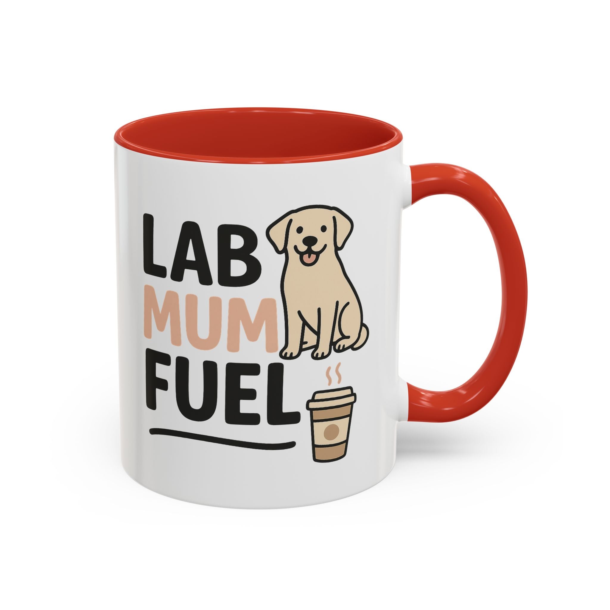 Funny Labrador Mum Mug - "Lab Mum Fuel" Coffee Cup - Christmas Gift for Dog Lovers, Secret Santa Present for Labrador Owner, Black Lab