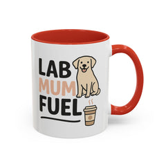 Funny Labrador Mum Mug - "Lab Mum Fuel" Coffee Cup - Christmas Gift for Dog Lovers, Secret Santa Present for Labrador Owner, Black Lab
