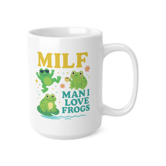Funny Frog Mug - "MILF Man I Love Frogs" Coffee Cup | Christmas Gift for Frog Lovers | Cute Animal Mug | Secret Santa Gift for Her or Him