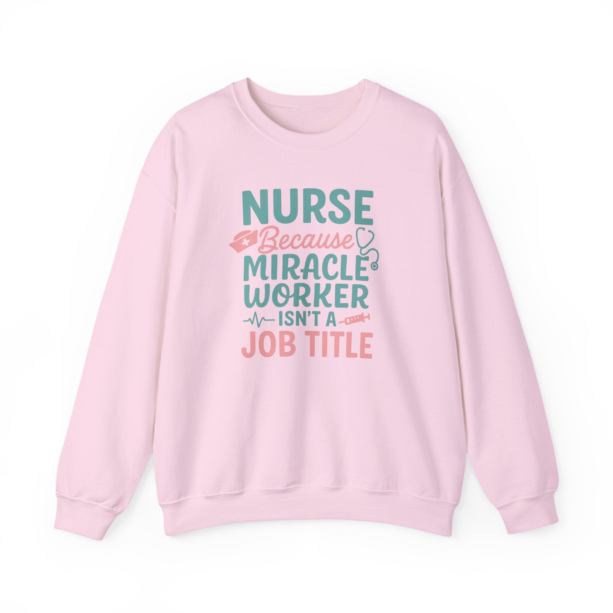 Funny Nurse Christmas Sweatshirt - Nurse Because Miracle Worker Isn't a Job Title Jumper - Secret Santa Gift for Nurse, Medical NHS Jumper