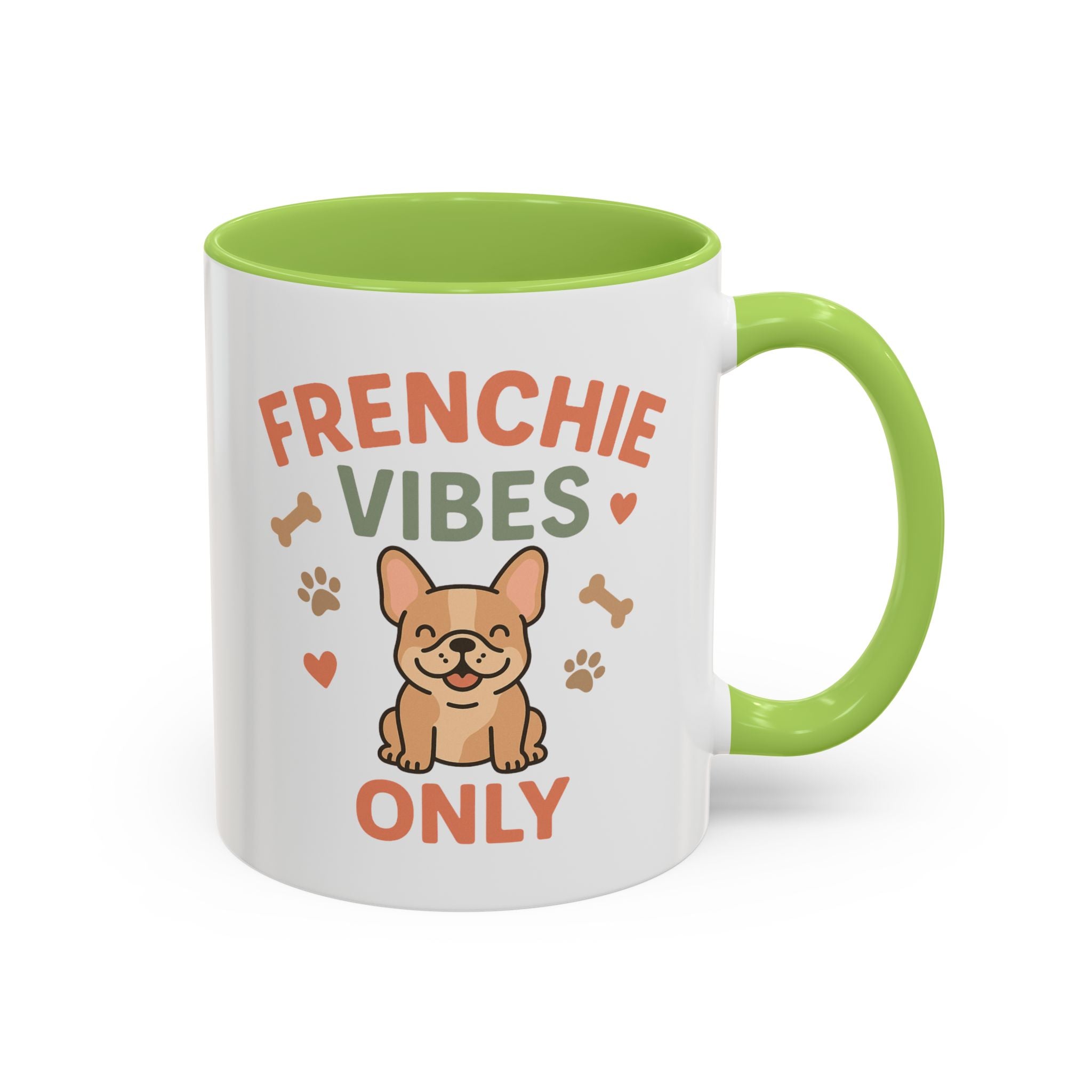 Funny French Bulldog Mug - Frenchie Vibes Only Dog Lover Gift - Cute Frenchie Coffee Cup for Secret Santa, Christmas Gift for Dog Owners
