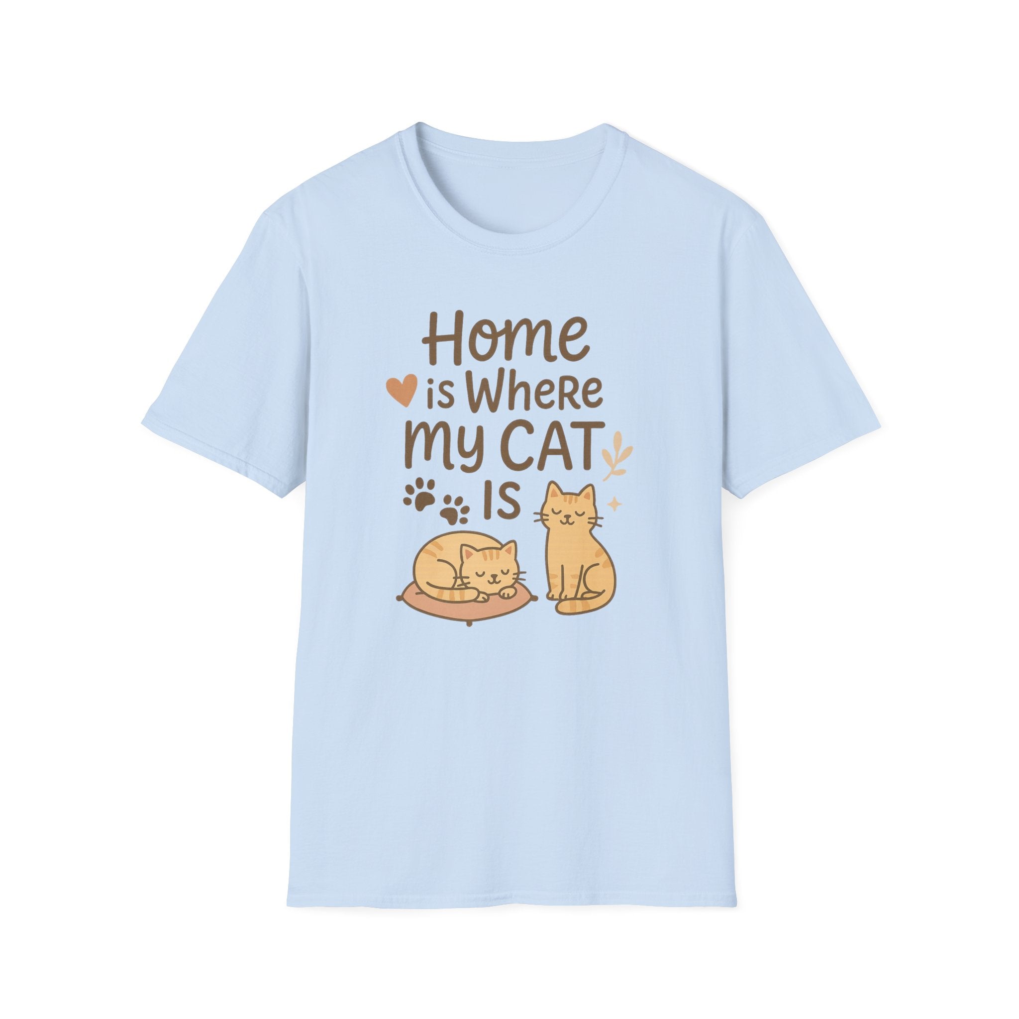 Funny Cat Christmas T-Shirt - "Home is Where My Cat Is" Shirt for Cat Lovers | Cute Secret Santa Gift | Cozy Xmas Cat Tee