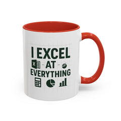 Funny Accountant Mug - "I Excel at Everything" Finance Coffee Cup | Christmas Gift for Accountants, Secret Santa Excel Mug, Office Present