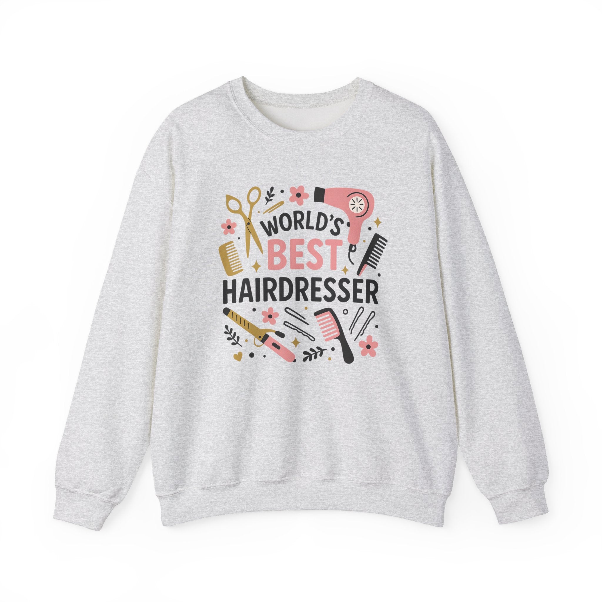 World's Best Hairdresser Sweatshirt - Funny Christmas Jumper Gift for Hairstylist, Secret Santa Salon Sweater, Work Party Clothes